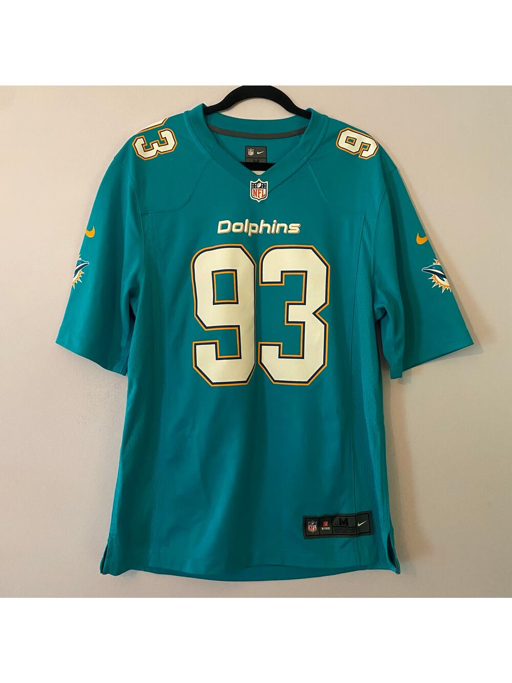 NFL Miami Dolphins #93 Suh Football Jersey Teal White Home Men's size Medium